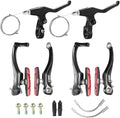 CNC V Brake Set, Bicycle Linear Pull V Brakes for Front/Rear Wheel, Long Arm 110mm, Black …