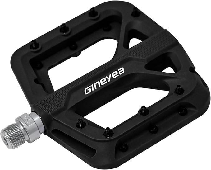 Bike Pedals, Universal Fit 9/16" Non-Slip Lightweight Nylon Fiber Bicycle Pedals Wide Flat Platform for Road Mountain BMX MTB Bike
