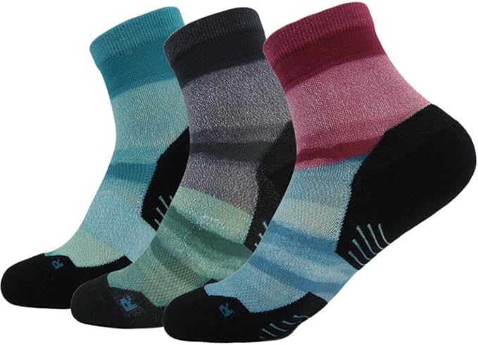HUSO Unisex Digital Printed Athletic Quarter Running Socks 2,3,4,6,11 Pairs