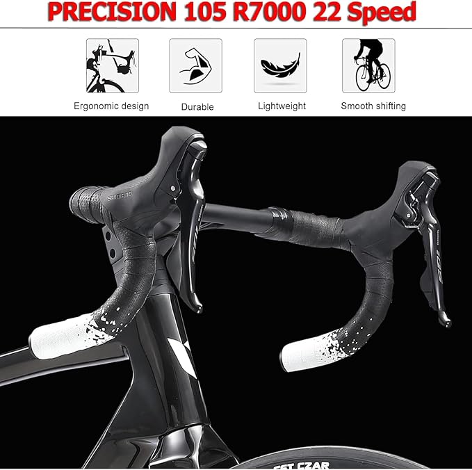 KABON Carbon Road Bike, 700C Carbon Fiber Frame Road Bike with 105 R7000 22 Speed Disc Brake Racing Bicycle for Men and Women