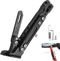 Motorcycle Kickstand, Height Adjustable Foot Side Support Parking Kickstand, Aluminum Alloy Tripod Holder Foot Side Support Stand Modified, Universal for Scooter Motorbike Motocross (Black)
