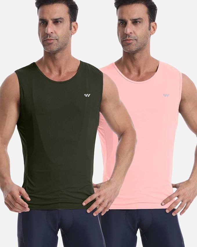 Lo.gas Sleeveless Cycling Jersey Men, Biking Base Layer Breathable and Lightweight with Back Pocket Sports Vest