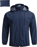 COOFANDY Men's Light Rain Jacket with Hood Packable Waterproof Raincoat Golf Rain Gear Travel Hiking Windbreaker