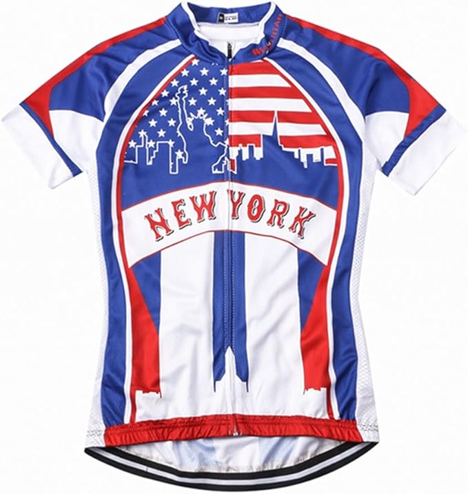 Weimostar Men's USA Cycling Jersey Short Sleeve Biking Shirts Breathable with Pockets