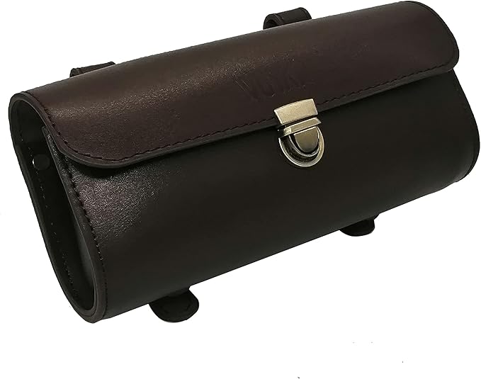 WUYAN Bike Handlebar Leather Bags Under Seat Retro Classical Mountain MTB Road Bike Leather Bag for Cell Phone， Saddle Tail Rear Pouch Seat Storage Cycling Case Carry Accessories