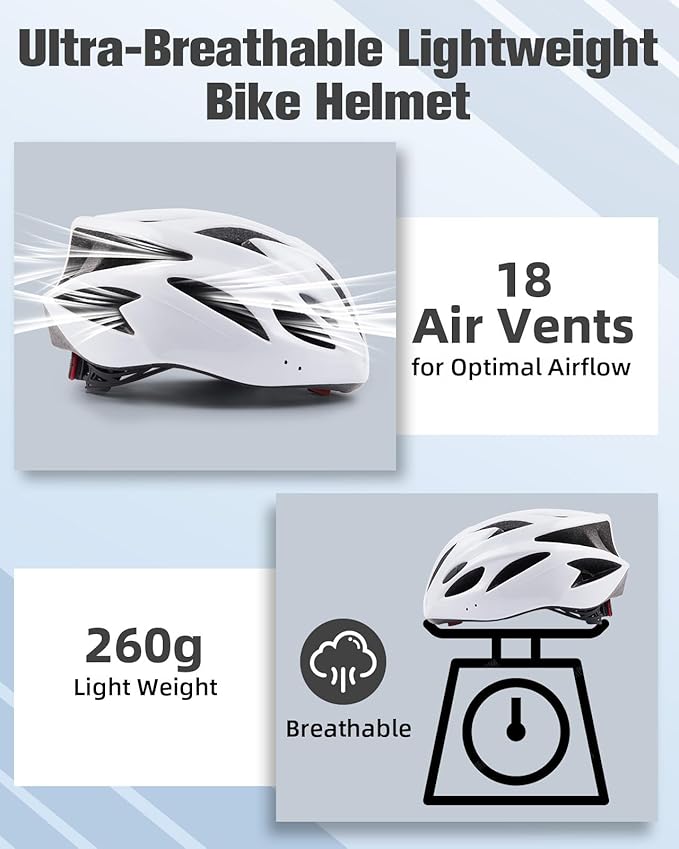 Zacro Adult Bike Helmet Lightweight for Men Women Comfort with Pads&Visor, Certified Bicycle Helmet for Adults Youth Mountain Road Biker