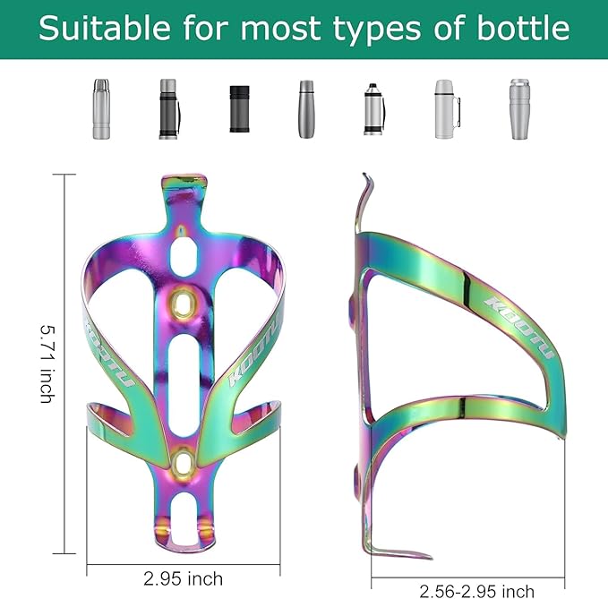 KOOTU Lightweight Bike Water Bottle Cage, Anti Rust Bicycle Water Bottle Holder, Cup Holder for Mountain, Road, Hybrid & Folding Bikes(Purple)