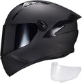 VCOROS Full Face Dual Visor Motorcycle Helmet for Adults Motorbike Street Bike Racing Helmets X9 DOT Approved with Black Visor