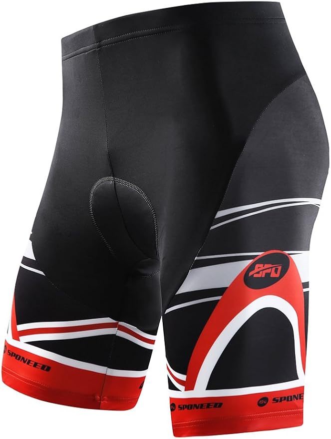 sponeed Men's Cycle Shorts Biking Pants Gel Padding Bicycle Ride Bottoms for Road Bikie