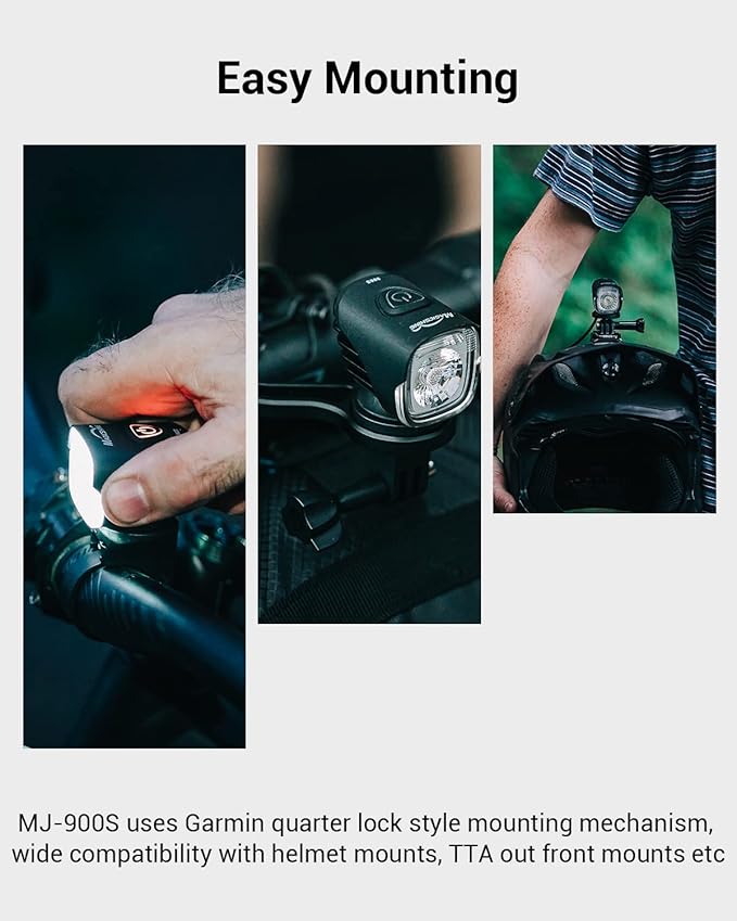 Magicshine MJ900S 1500 Lumen Front LED Bike Light, CREE LED Waterproof, Perfect for Mountain & Road Biking, USB Rechargeable