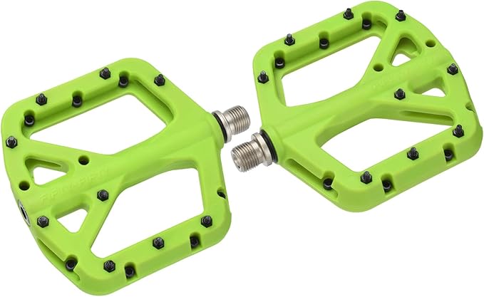 FIFTY-FIFTY Mountain Bike Pedals, Non-Slip MTB Nylon Composite, 9/16" Bicycle Pedals, Lightweight and Wide Flat Platform