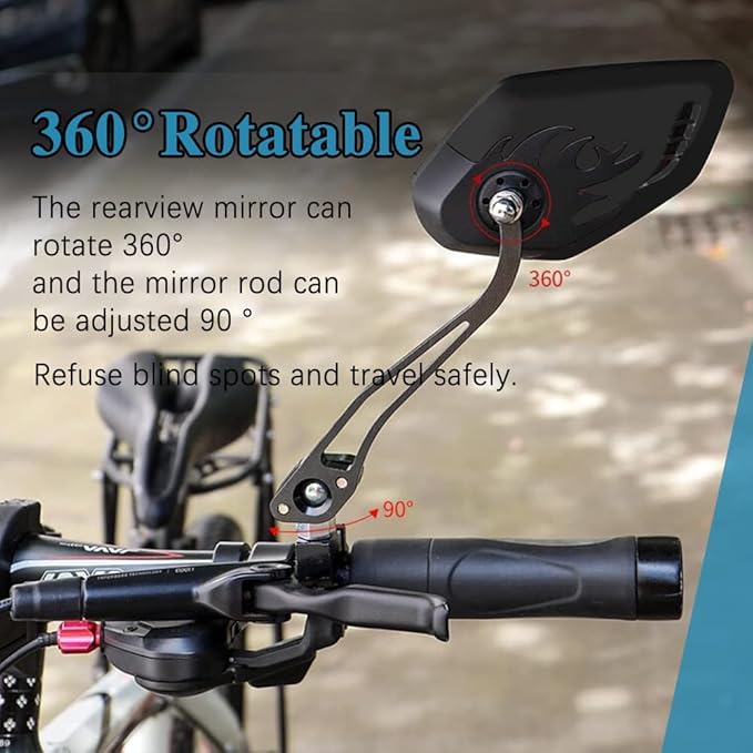 ASUBHA 2PCS Motorcycle Mirrors, Motorcycle Mirrors for Handlebar, Convex Handlebar Rear View Side Mirror with M8 M10 Bolt, Wide Angle Rear View Mirror Car Accessories for Scooter ATV UTV Dirt Bike