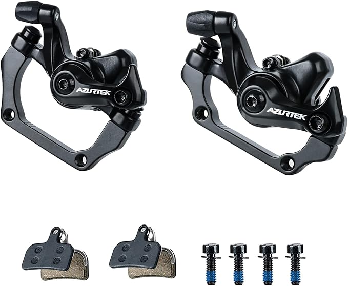 RD01B-CAL180 RUJOI Bike Disc Brake Caliper, Aluminum Mechanical Front and Rear Caliper for Road Bike, Mountain Bike