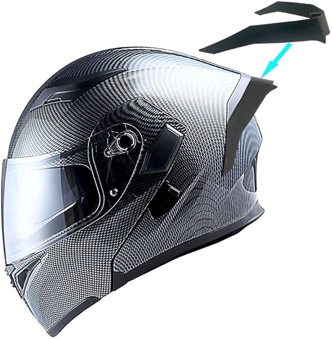 1Storm Motorcycle Modular Full Face Helmet Bike Flip up Dual Visor Sun Shield: HB89 Carbon Fiber Black