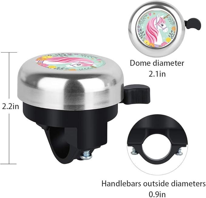 MZELQ Bicycle Bell Cute Clear Sound Adjustable Size Aluminum Bike Accessories Bell Ring for Girls Women Kids Adults