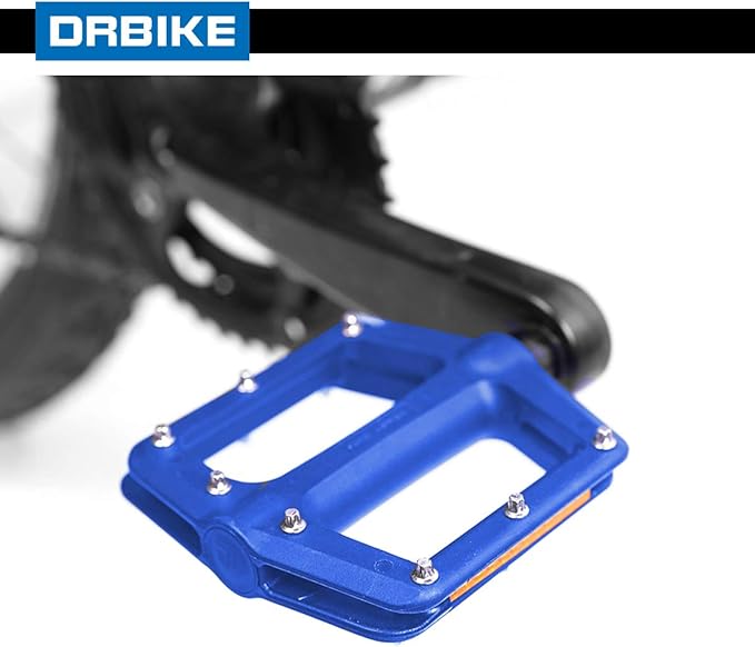 DRBIKE Mountain Bike Pedals MTB Pedals 9/16" Sealed Bearing Lightweight Nylon Bicycle Flat Platform Pedals for MTB BMX Road Bike Kids Bike Replacement Pedal