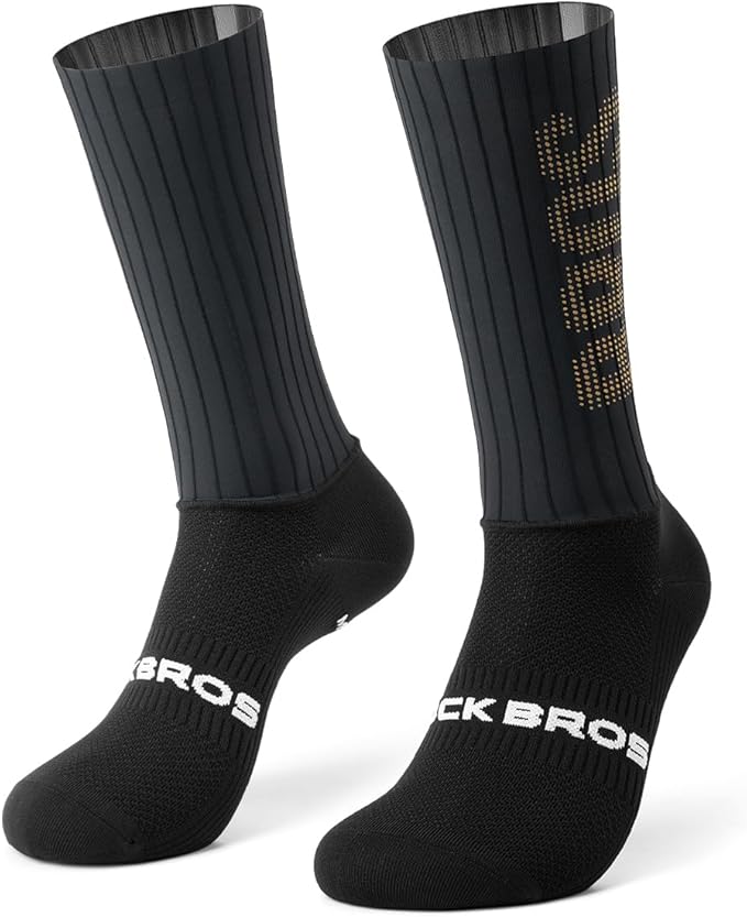 ROCKBROS Cycling Socks with Breathable Mesh, Moisture-Wicking & Odor-Resistant for Men & Women, Anti-Slip Silicone Grip