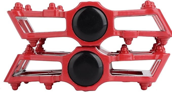 Aluminium CNC Bike Pedals 9/16", Lightweight Mountain Road Bike Pedal with 16 Anti-Skid Pins Bicycle Pedals for MTB BMX