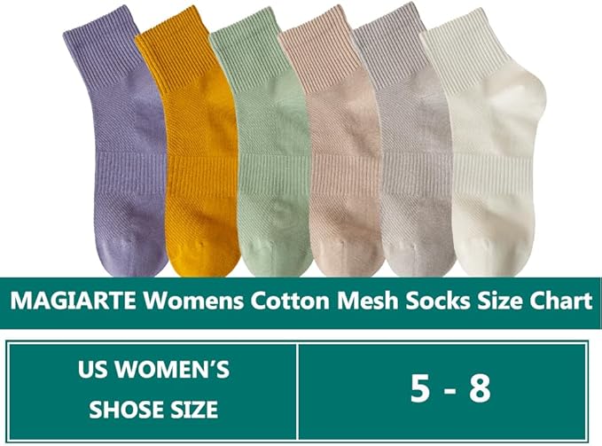 MAGIARTE Womens Mini Crew Ankle Socks Athletic Casual Cotton Socks for Women