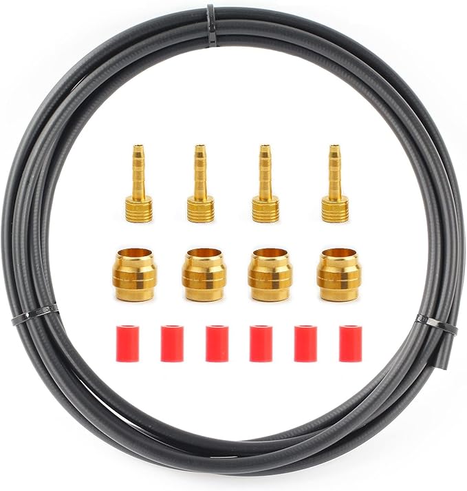 Replacement Bike Hydraulic Disc Brake Hose with Brass Olive and Barbed Fitting Kit Compatible with Shimano BH59, BH90, AVID SRAM and Magura, 2.5m Length, Multiple Fitting options (for Magura)