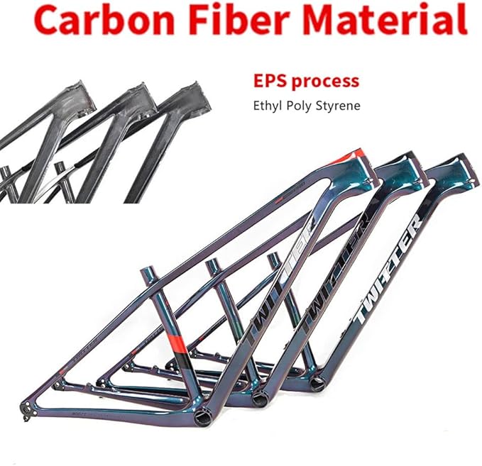 Carbon Fiber Bike Frame 27.5/29er Hardtail Mountain Bike Frame 15''/17''/19'' Disc Brake Thru Axle 12x148mm Boost Frame XC Internal Routing(Silver,27.5 * 15'')