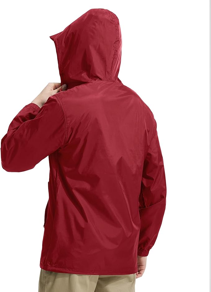 SWISSWELL Mens Rain Jacket & Coats Packable Lightweight Waterproof Windbreaker Hooded for Golf Cycling Hiking