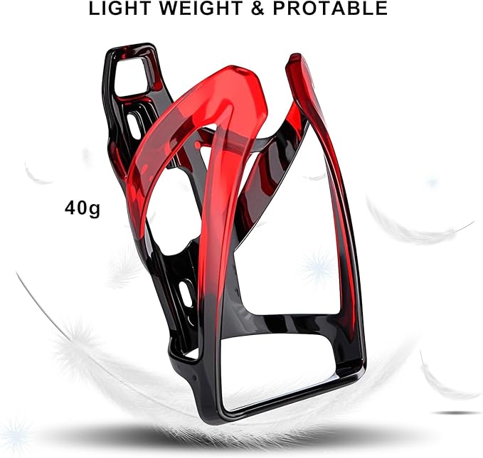 Bike Water Bottle Holder with Screws Lightweight Cycling Bicycle Water Bottle Holder for Road, Mountain Bike (Black Red)