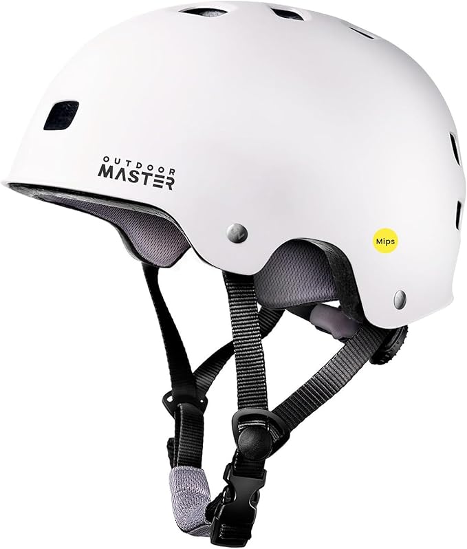 OutdoorMaster MIPS Skateboard Cycling Helmet for Adults - Lightweight, Ventilated Multi-Sport Helmet with Two Removable Liners for Scooter, Roller Skating, Inline Skating, Rollerblading