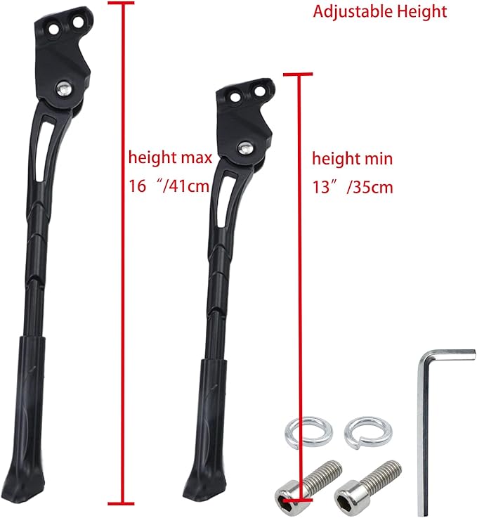 Bitray Bike Kickstand for 27-32" Bike Adjustable Bicycle Kickstand Aluminum Alloy Kickstand Non-Slip Adult Bike Mountain Bike