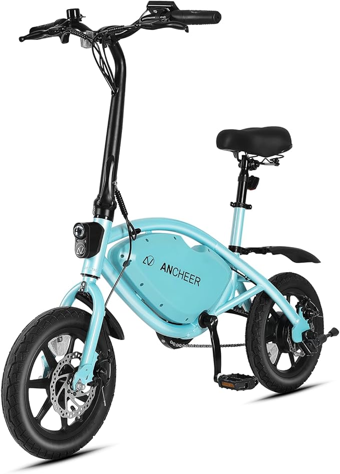 ANCHEER 14” Folding Electric Bike for Adults, 20MPH Ebike with 350W Motor[Peak 500W], 48V 374Wh Battery, Cruise Control, UL2849 Compliant Electric Bicycle, Compact Electric Mini Bike for Teens