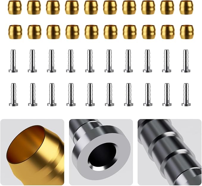 20 PCS Brake Olive and Barb Kit - Bike Brake Olive and Brass Connecting Insert Kit for Shimano BH90/BH59 Hydraulic Disc Brake Hose