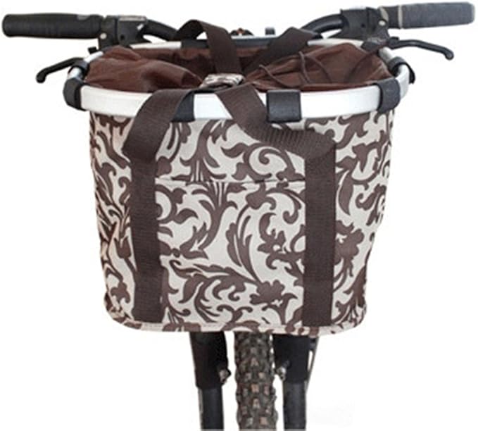 Lixada Bike Basket, Small Pet Cat Dog Carrier Bicycle Handlebar Front Basket Folding Detachable Removable Easy Install Quick Released Picnic Shopping Bag, Max. Bearing: 11lbs