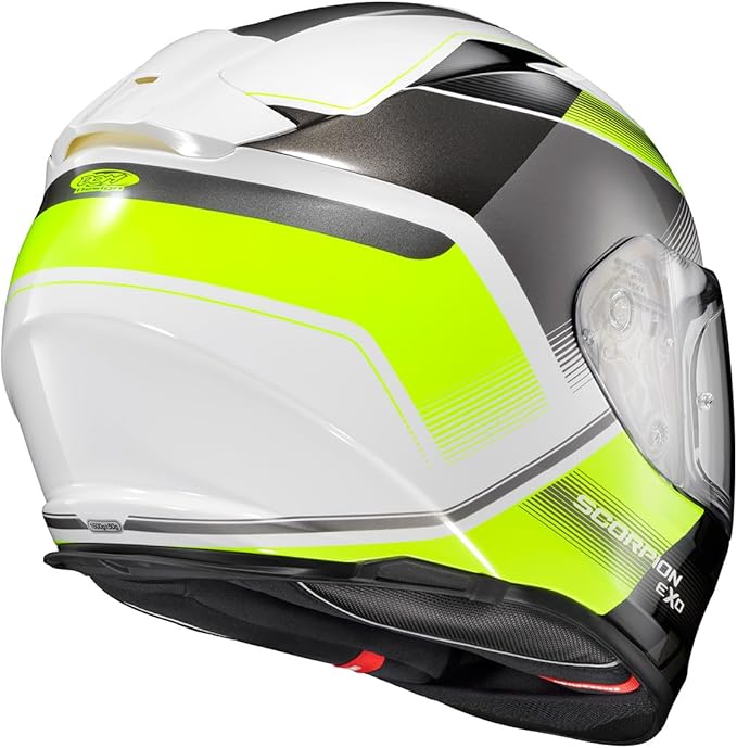 ScorpionEXO Ryzer Full Face Motorcycle Helmet with Pinlock Ready Shield with Integrated Speaker Pockets DOT ECE Approved Edge (Hi-Viz - X-Large)