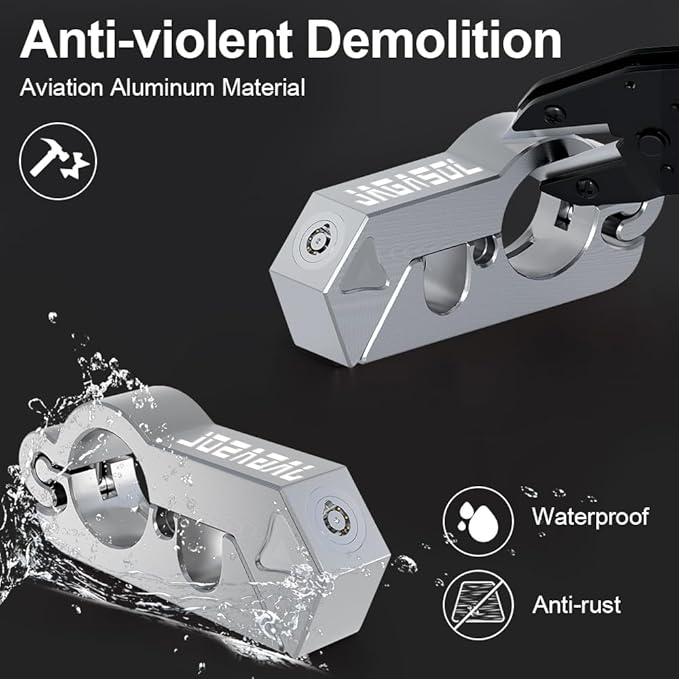 Motorcycle Lock Combo - Helmet & Brake Lock for Motorcycles, Mopeds, Scooters, ATV, Dirt Bikes & Street Bikes