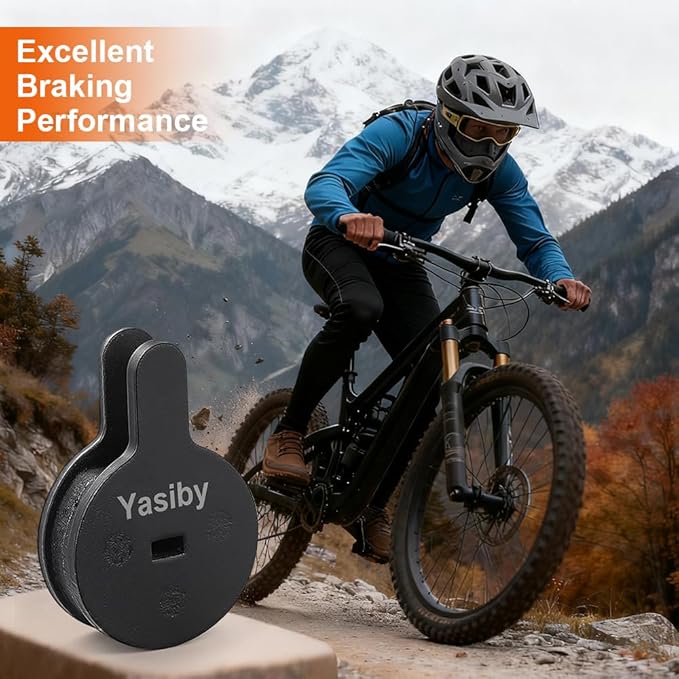 Bike Brake Pads, 4 Pairs Disc Brake Pads High-Performance with Installation Tools, Premium Semi-Metallic & Organic Resin MTB Electric Scooters Brake Pads for BOL BB8, Kugoo G2 Pro, Novela, Bolids