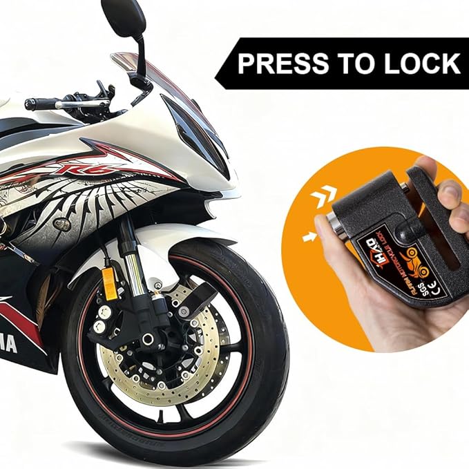 LIHAO Motorcycle Disc Lock, Anti-Theft Waterproof Disc Brake Alarm Lock for Motorbike Scooter