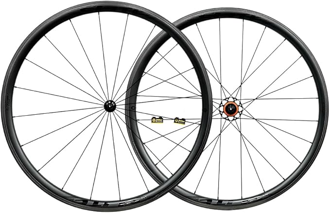 ELITEWHEELS 700c Road Bike Carbon Wheels Bicycle Wheelset Tubular Clincher Tubeless Cycling High TG Brake Surface Taiwan Big Frange Straight Pull 20-24 Hole Hub and Pillar 1423 Spokes