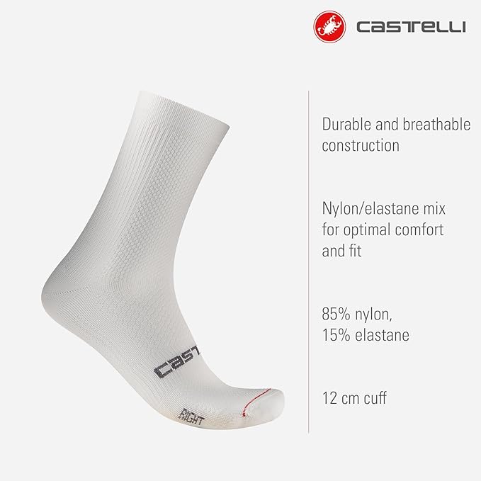 CASTELLI Women’s Espresso 2 W Sock, Moisture-Resistant Cycling Socks with All-Day Comfort & Midfoot Support
