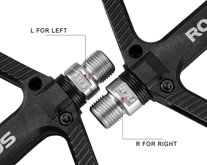 Rock BROS Mountain Bike Pedals Nylon Composite Bearing 9/16" MTB Bicycle Pedals with Wide Flat Platform