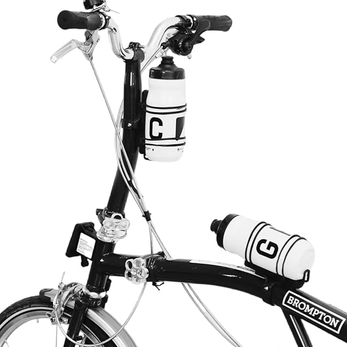 Rcool Bike Water Bottle Holder Adapter for Handlebar & Seatpost, Fits MTB, Road, E-Bike & Gravel, Silicone Protection, Universal 1.26-1.7” Seat/Head/Down Tube, Black