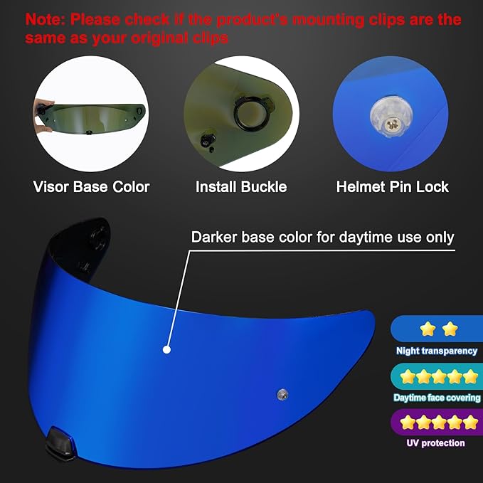 PSLER i10 Visor - HJ-31 Visor i10 Tinted Visor Helmet i70 Face Shield Replacementfor i10 HJ-31 i70,Deep Blue