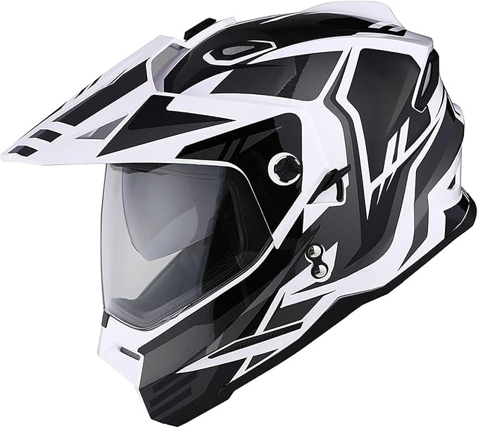 1Storm Youth Kids Dual Sport Dual Visor Motorcycle Motocross Off Road Full Face Helmet Matt Black