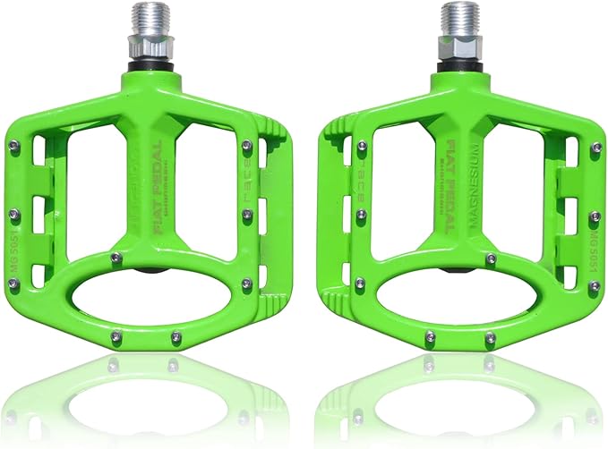 UPANBIKE Magnesium Alloy Bike Pedals 9/16'' Spindle Bearing High-Strength Non-Slip Large Flat Platform for Mountain Bike Road Bicycle