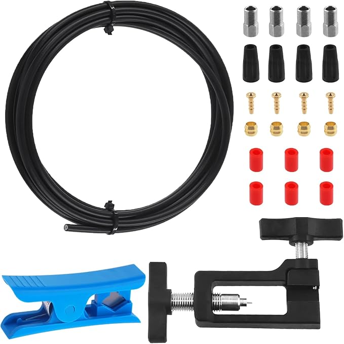 Swpeet 25Pcs 2500mm Bicycle Hydraulic Disc Brake Hose Kit with Insert Tool & Hose Cutter, BH59 Compatible, Black