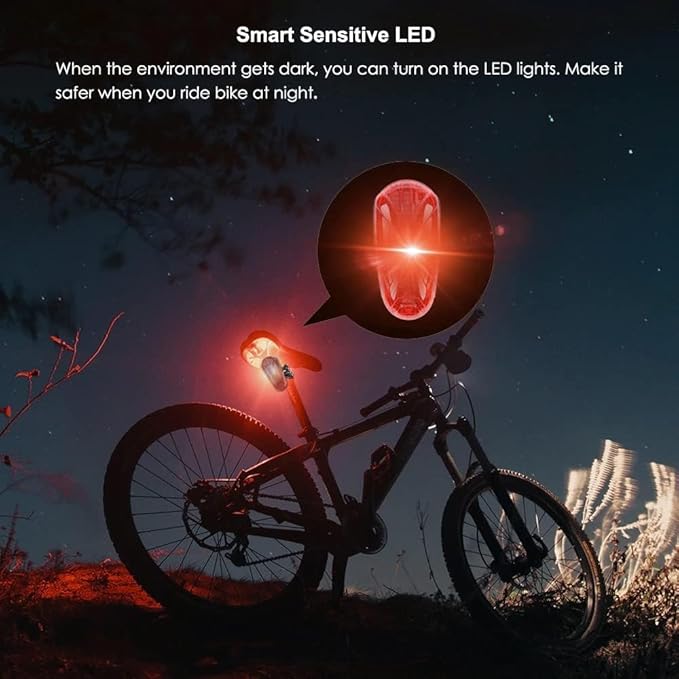 GPS Tracker for Bike Bicycle GPS Tracker Hidden GPS Tracking Device for Motorcycle Motorbike Anti-Lost Anti-Theft, with LED Tail Light - 4G TK906