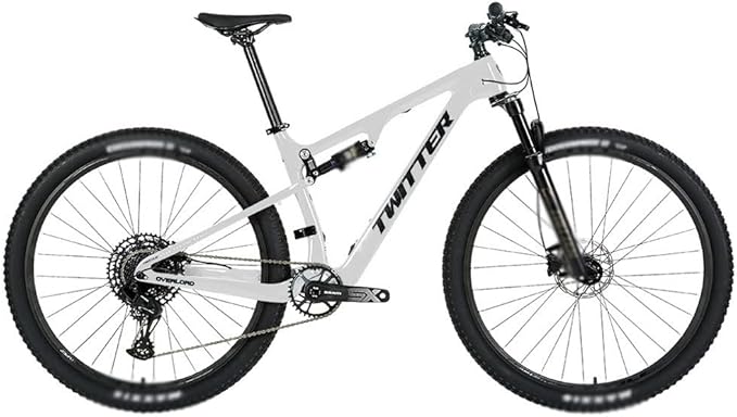 Carbon Fiber Bike Frame 27.5/29er Trail Mountain Bike Frame 15''/17''/19''/21'' Travel 120mm Suspension Frame XC/AM/DH Boost Thru Axle 12x148mm Disc Brake(Silver,29 * 17'')