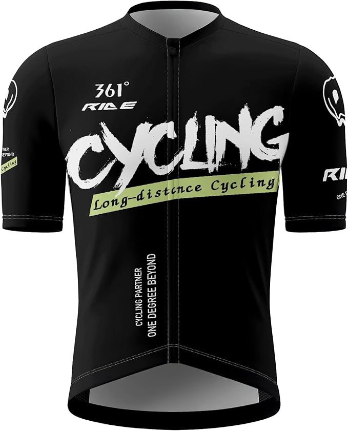 Men's Cycling Jersey Short Sleeve Breathable Quick Dry Bike Shirt Lightweight MTB Road Bicycle Jersey Full Zip 3 Rear Pockets