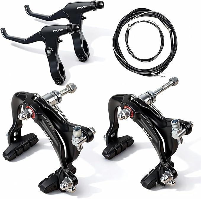 CYSKY Bike Brakes Set, Front and Rear C-Type Brakes Calipers, Include Inner and Outer Cables and Bike Brake Levers Kit for MTB Road Bicycle
