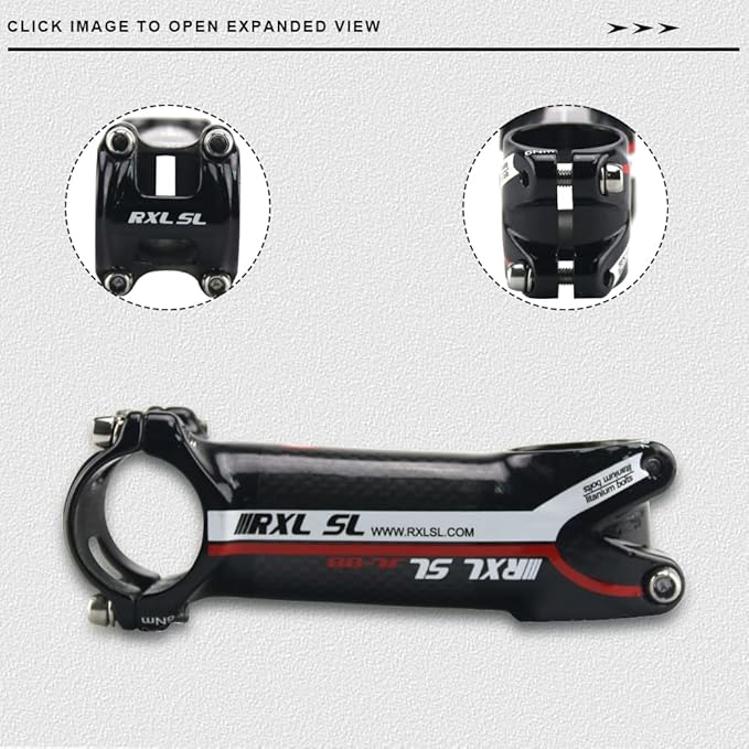 RXL SL MTB Bike Stem 1-1/4"Carbon Fiber+Aluminum Alloy Road Bike Carbon Handlebar Stem 6 Degree Mountain Bike for Cycling 60mm,70mm,80mm,90mm,100mm,110mm,120mm Bicycle Part