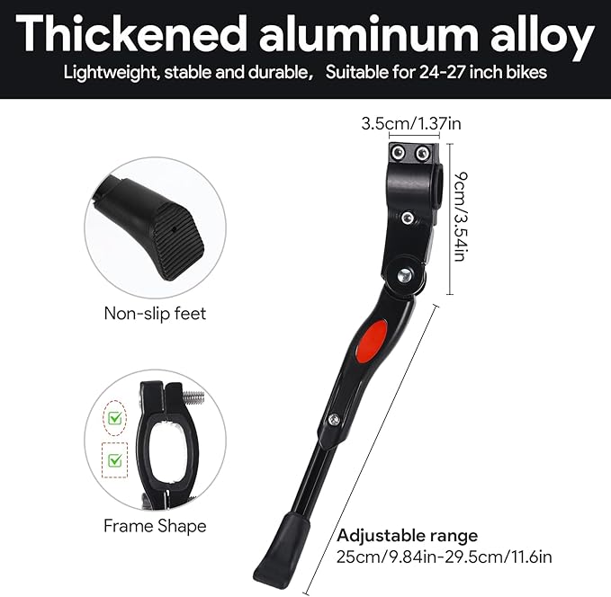 Bike Kickstand, Adjustable Aluminium Alloy Bike Stand